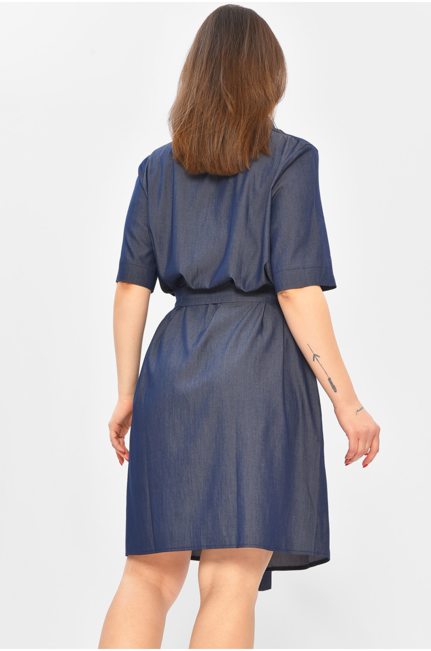 Платье женское однотонное тёмно-синего цвета 8243 208753