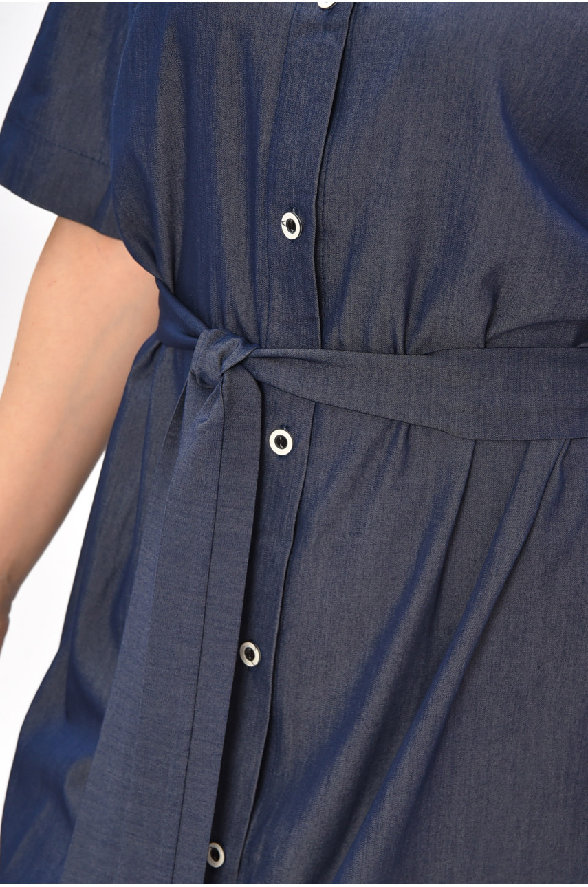 Платье женское однотонное тёмно-синего цвета 8243 208753