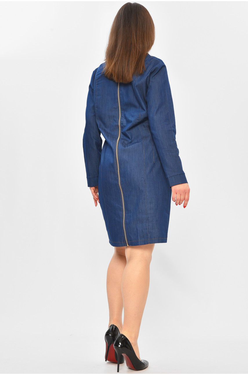 Платье женское однотонное тёмно-синего цвета 4568 208754