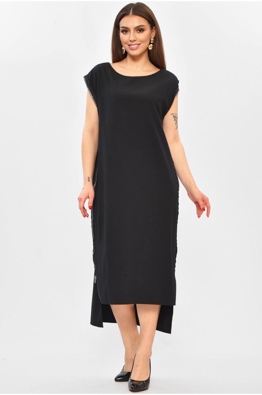 Платье женское однотонное черного цвета 208756