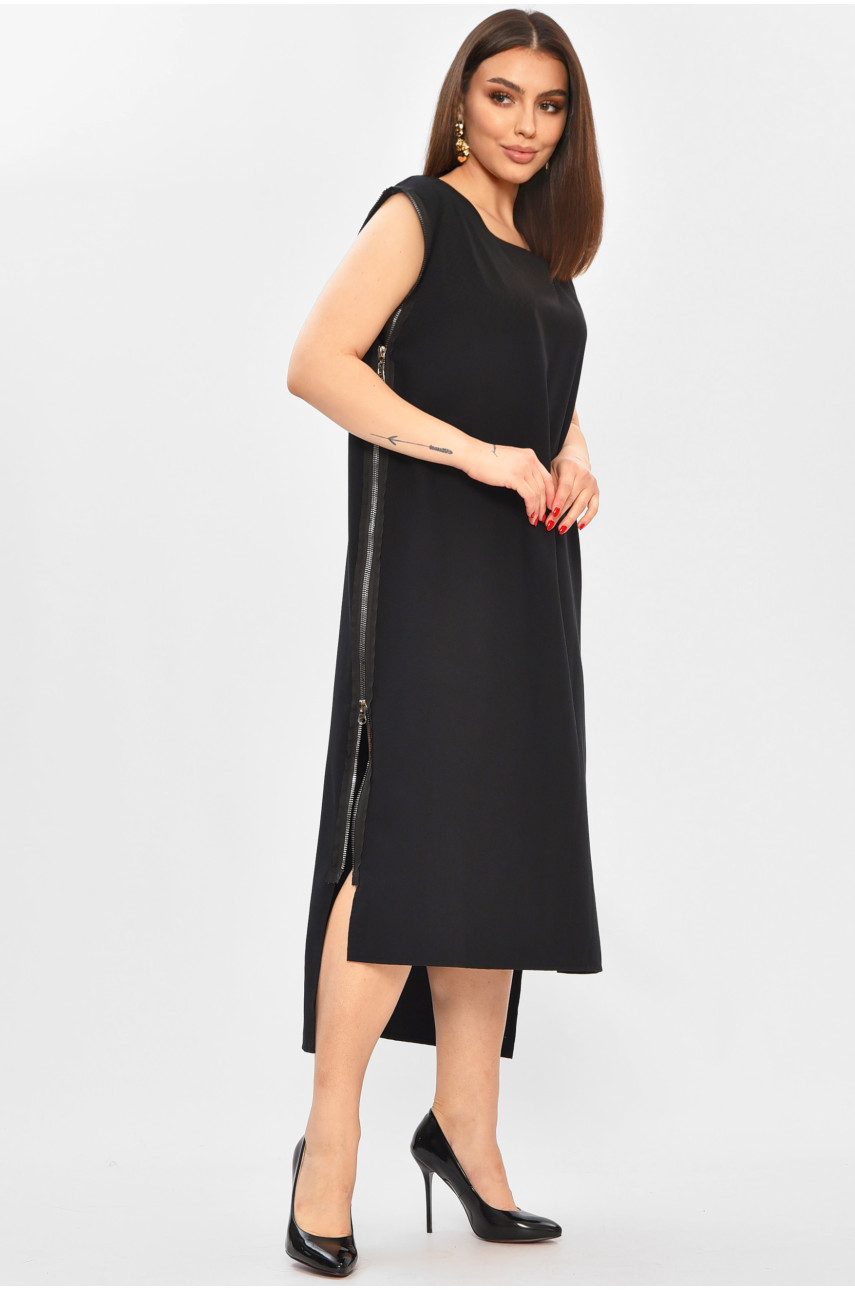 Платье женское однотонное черного цвета 208756