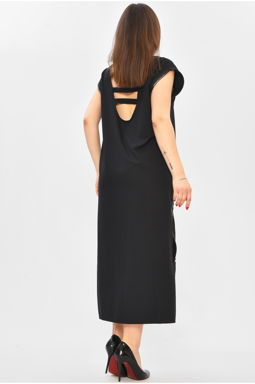 Платье женское однотонное черного цвета 208756