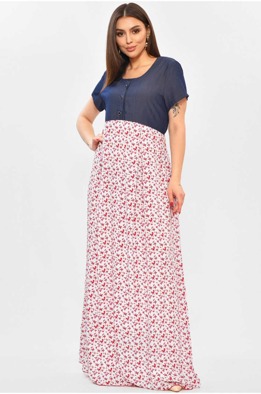 Платье женское тёмно-синего цвета с принтом 8257 208757