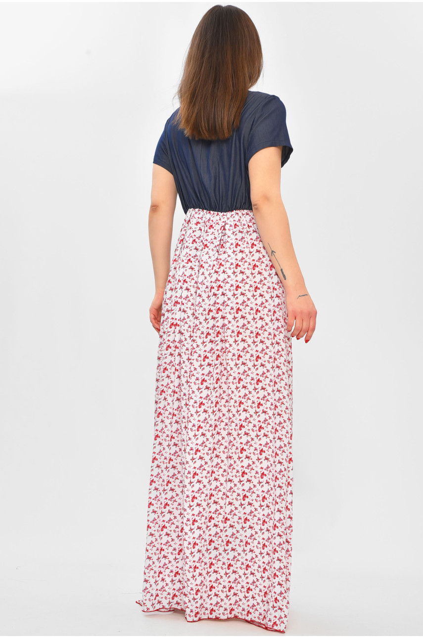 Платье женское тёмно-синего цвета с принтом 8257 208757