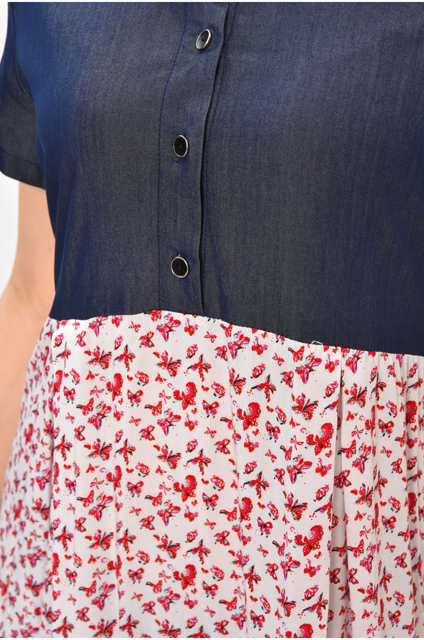 Платье женское тёмно-синего цвета с принтом 8257 208757