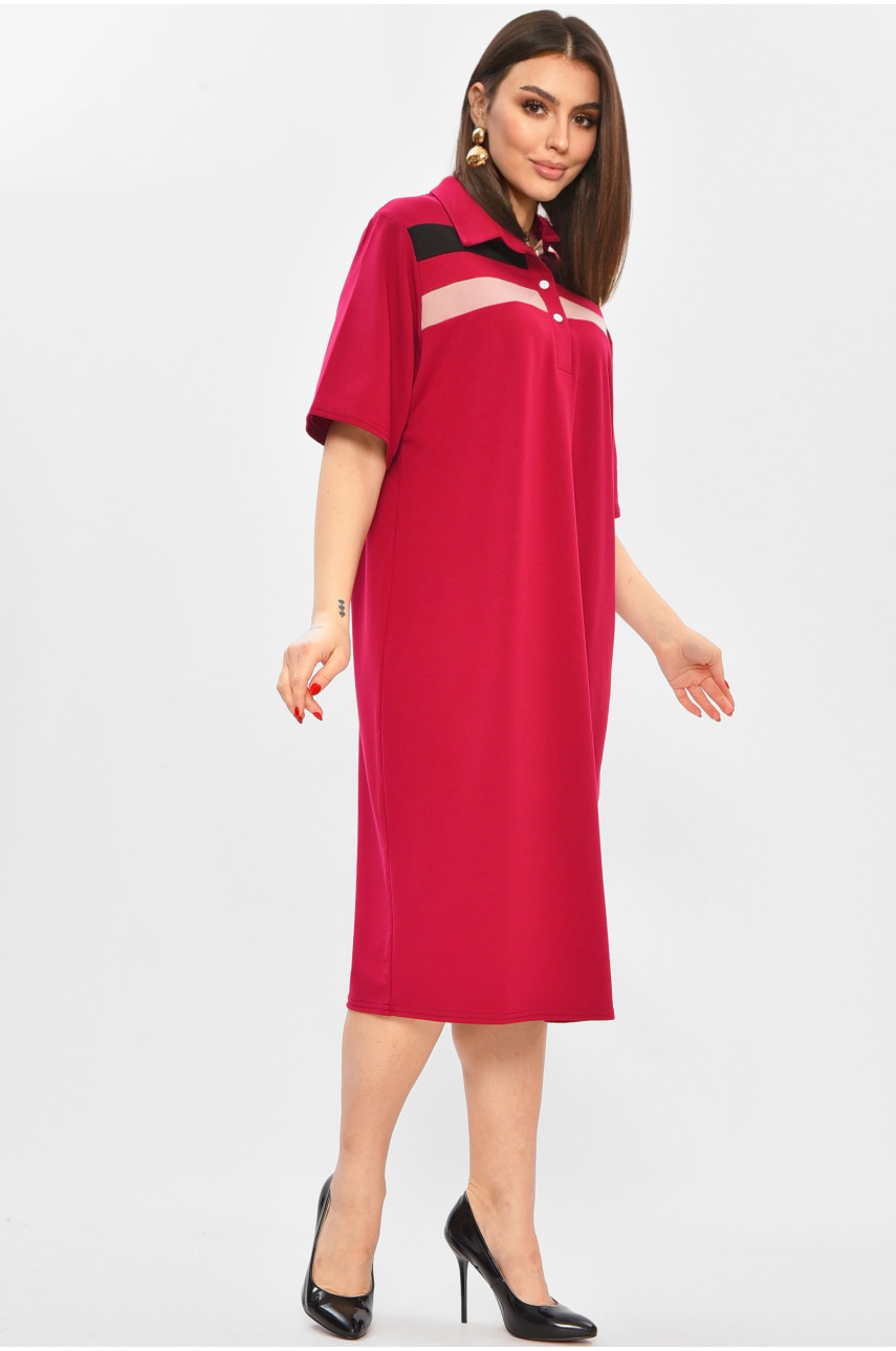 Платье женское бордового цвета с принтом 208759