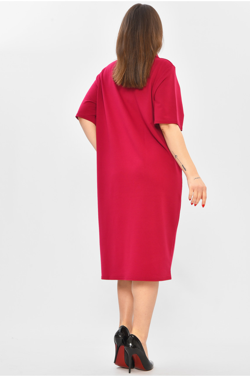 Платье женское бордового цвета с принтом 208759