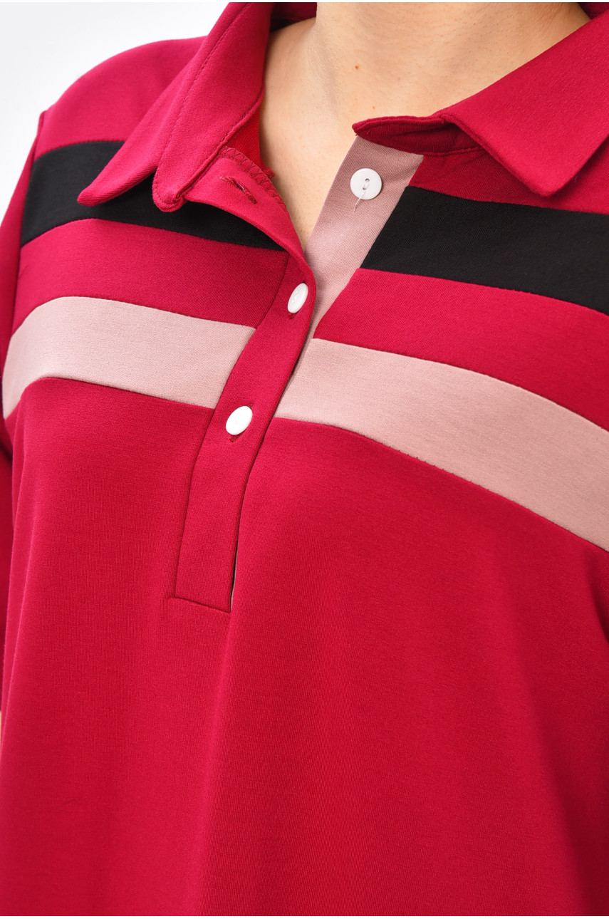 Платье женское бордового цвета с принтом 208759