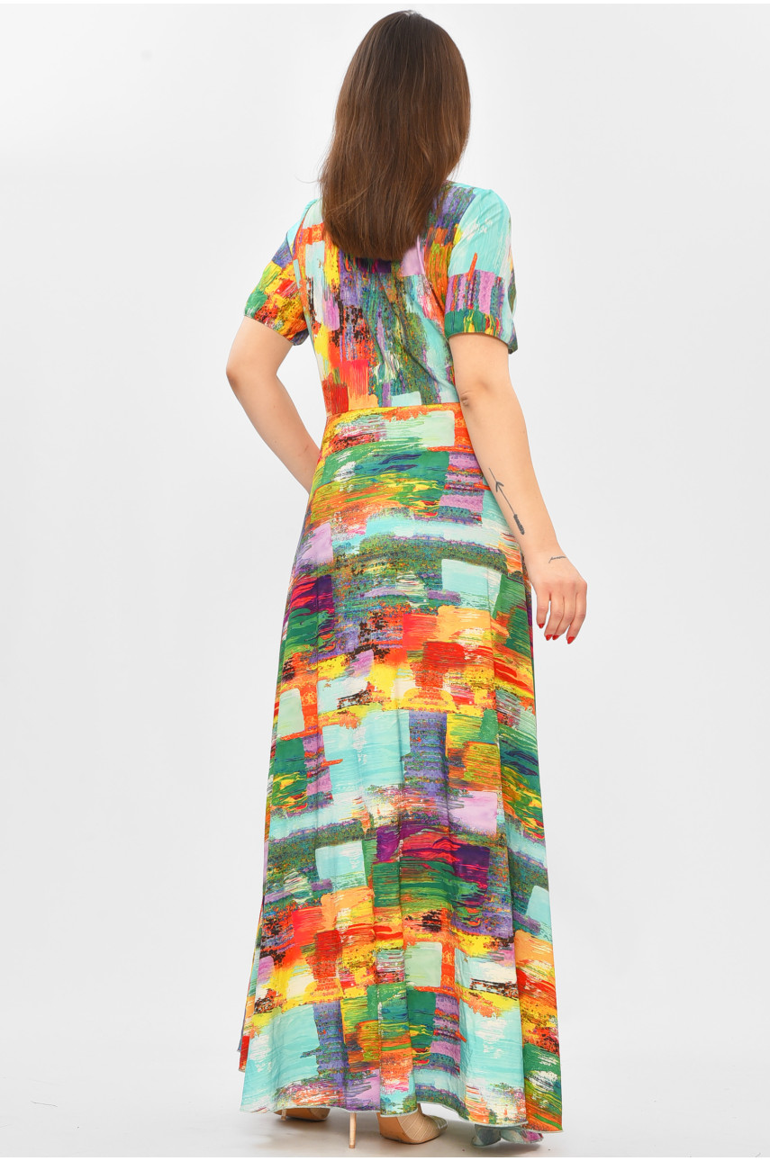 Платье женское зеленого цвета с принтом 208763