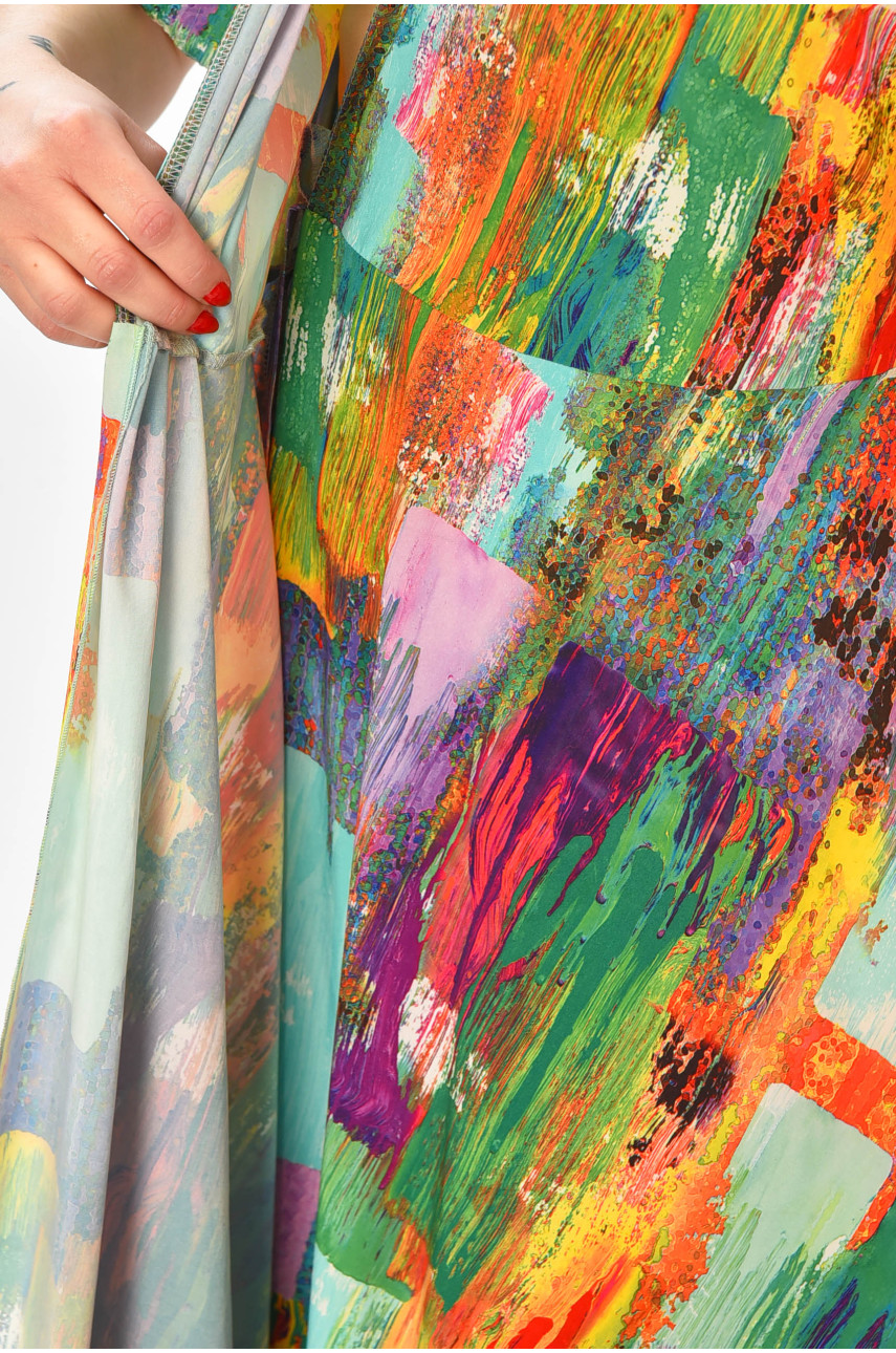 Платье женское зеленого цвета с принтом 208763