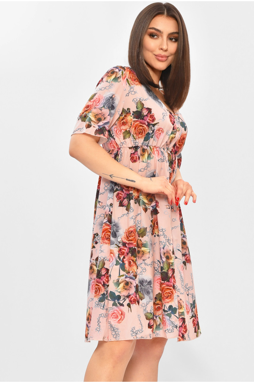 Платье женское розового цвета с принтом 208767