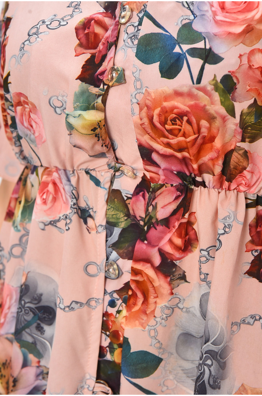 Платье женское розового цвета с принтом 208767