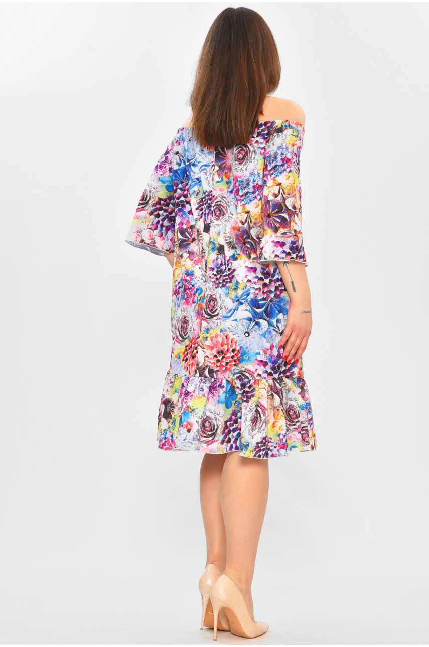 Платье женское белого цвета с принтом 208771