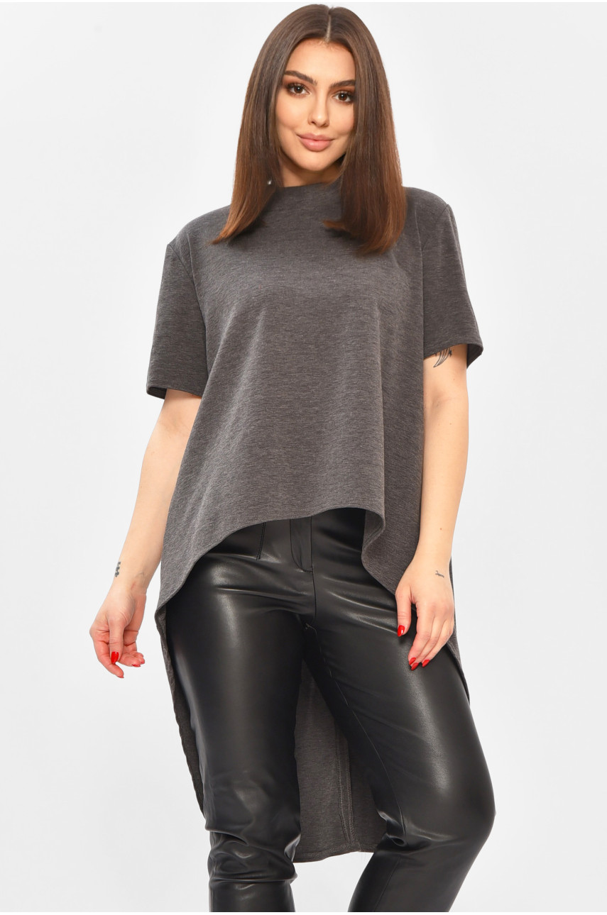 Кофта женская однотонная тёмно-серого цвета 208772