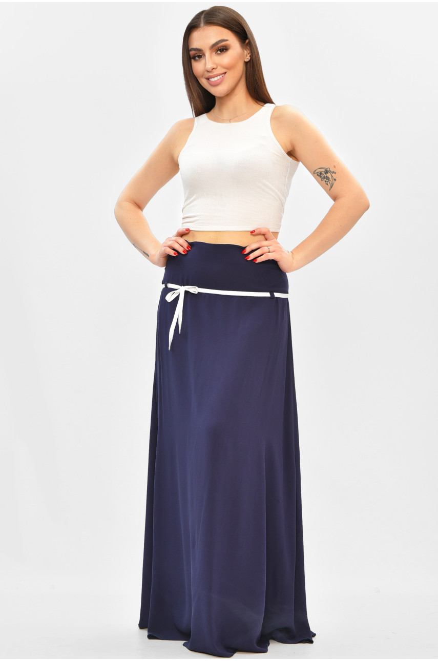 Юбка женская однотонная тёмно-синего цвета 208782