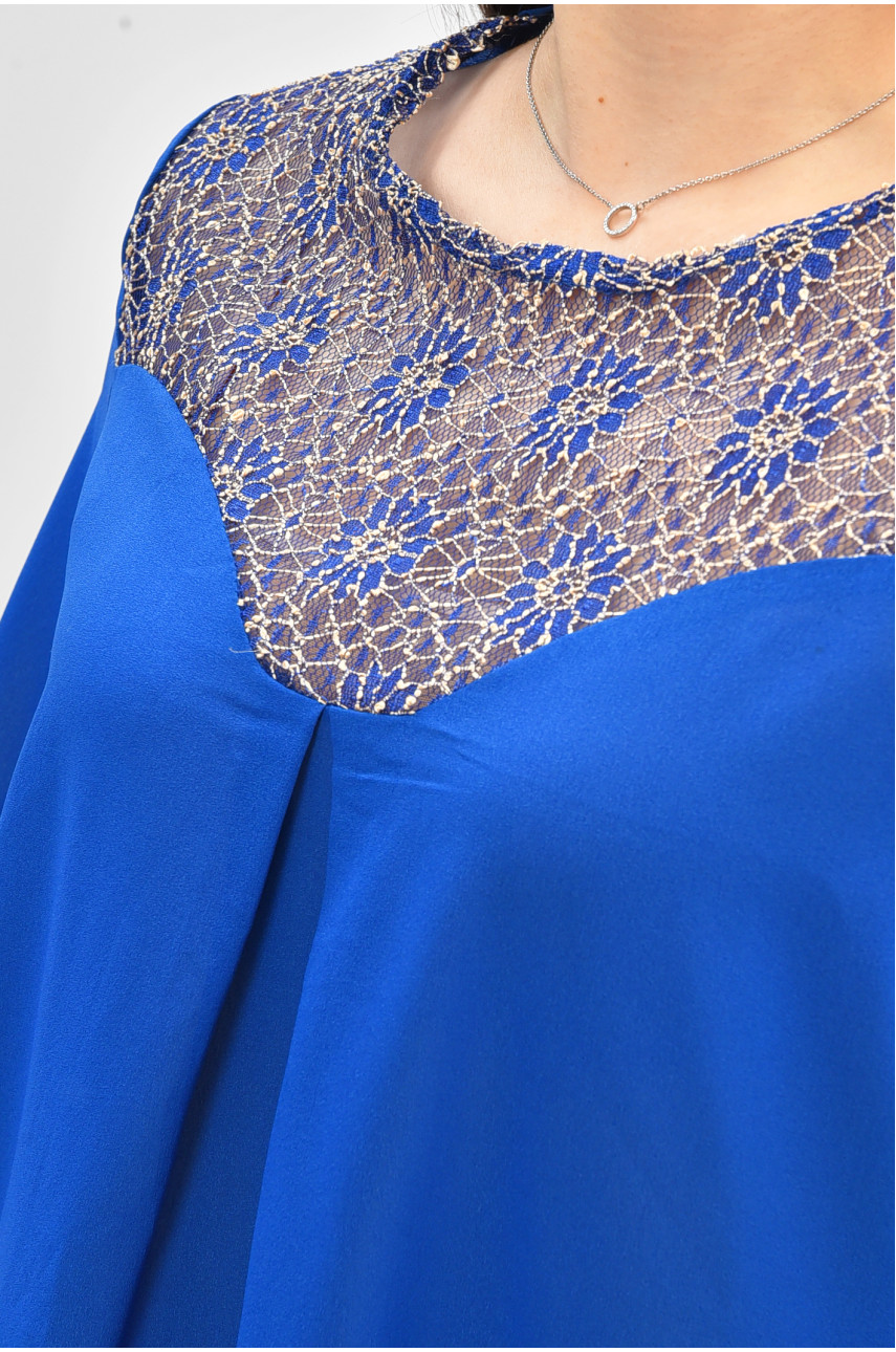 Блуза жіноча синього кольору з принтом 8418 208786