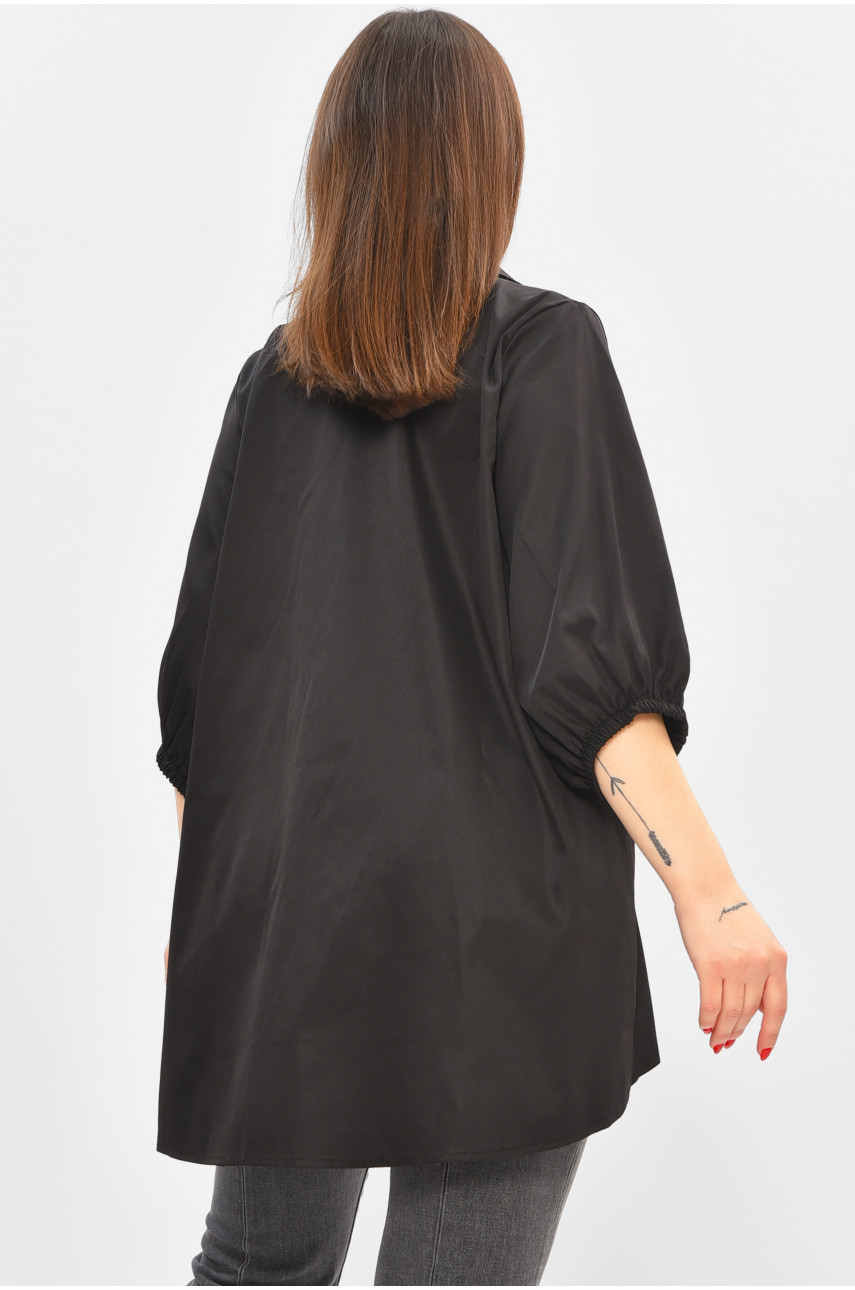 Рубашка женская однотонная черного цвета 8013 208790