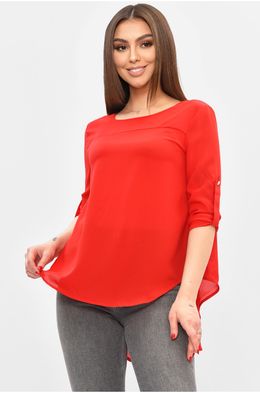 Блуза женская однотонная красного цвета 8001 208792