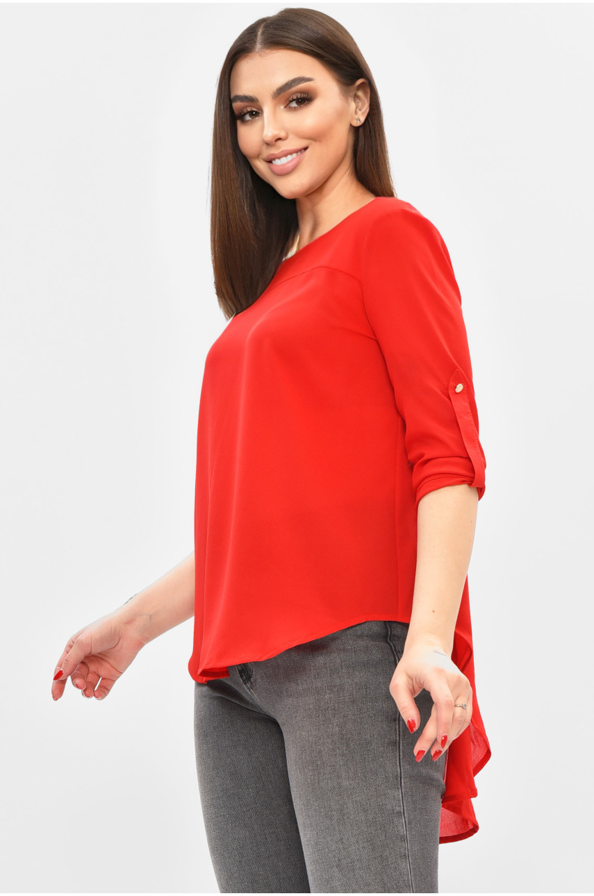 Блуза женская однотонная красного цвета 8001 208792