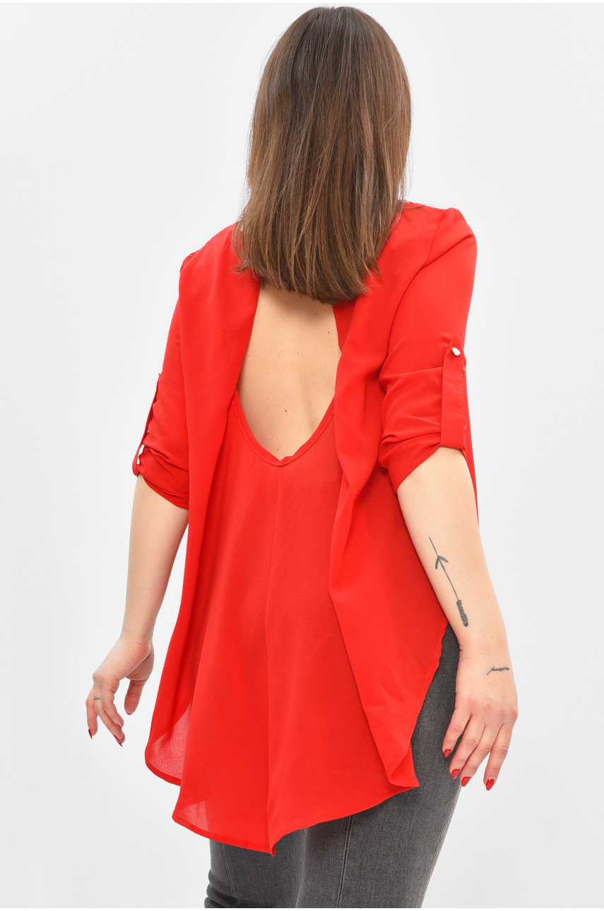 Блуза женская однотонная красного цвета 8001 208792