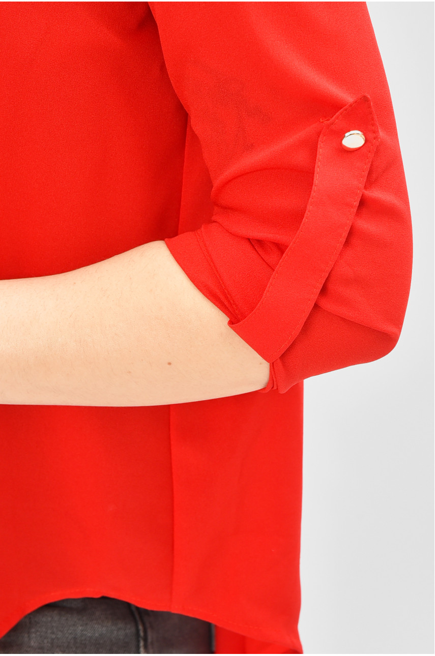 Блуза женская однотонная красного цвета 8001 208792