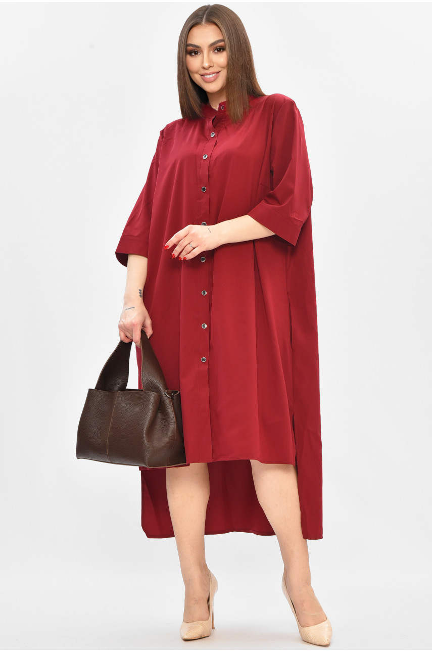 Платье женское полубатальное бордового цвета 8244 208800