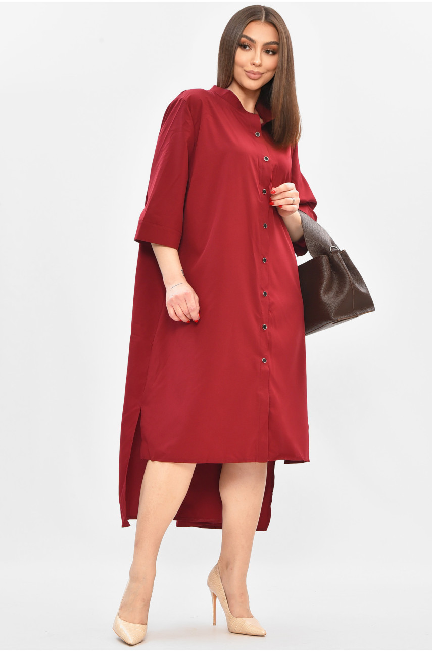 Платье женское полубатальное бордового цвета 8244 208800