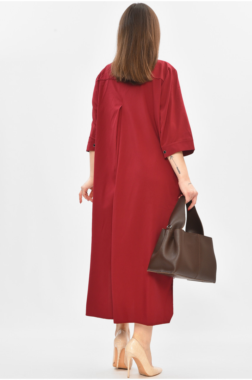 Платье женское полубатальное бордового цвета 8244 208800