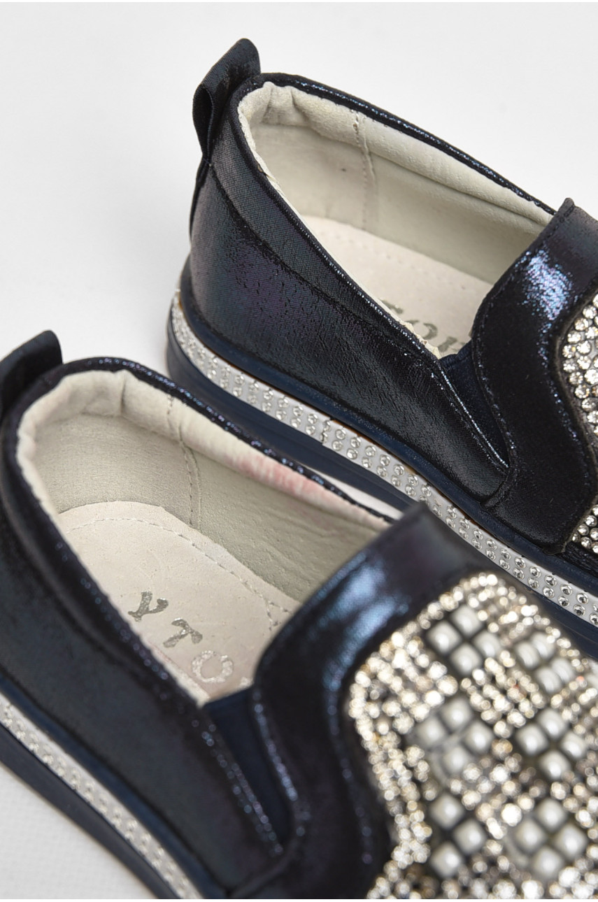 Мокасини дитячі для дівчинки темно-синього кольору 035-7 208801 Мокасини дитячі для дівчинки темно-синього кольору 035-7 208801