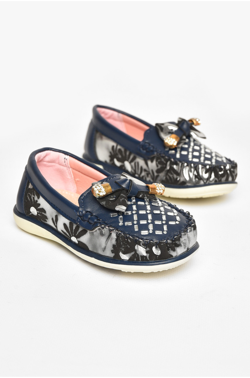 Мокасини дитячі для дівчинки темно-синього кольору 112-7 208802