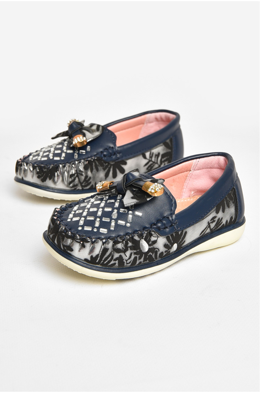 Мокасини дитячі для дівчинки темно-синього кольору 112-7 208802