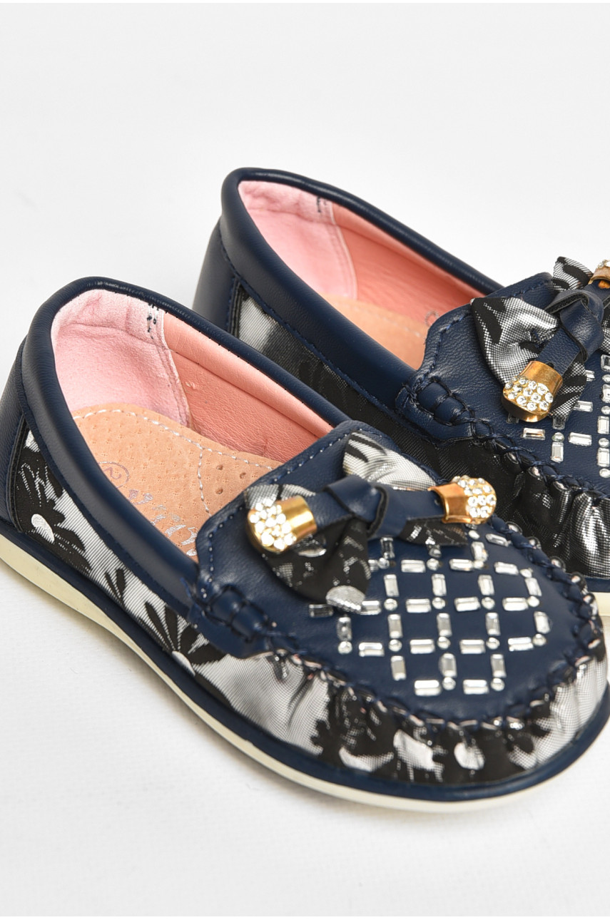 Мокасини дитячі для дівчинки темно-синього кольору 112-7 208802 Мокасини дитячі для дівчинки темно-синього кольору 112-7 208802