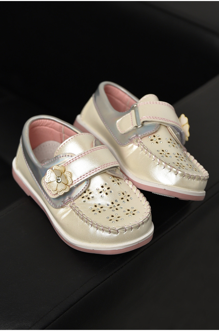 Мокасини дитячі для дівчинки білого кольору 18301-1 208803