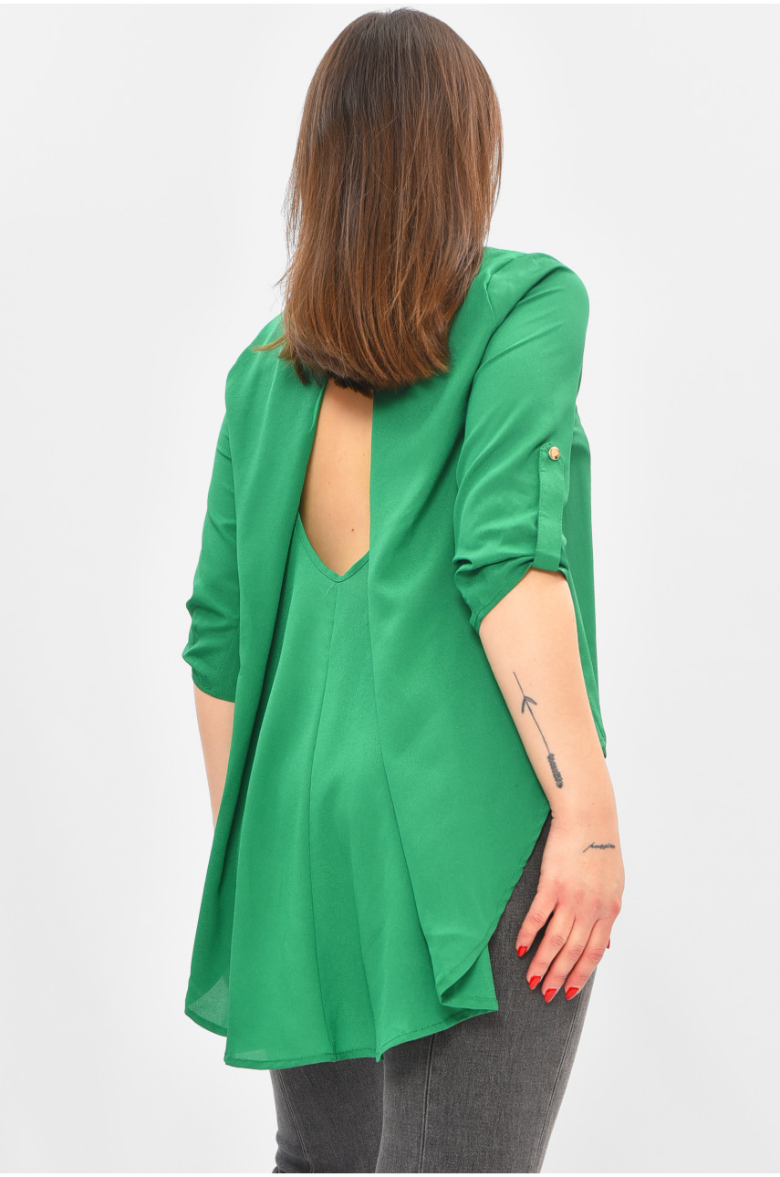 Блуза жіноча однотонна зеленого кольору 8001 208809
