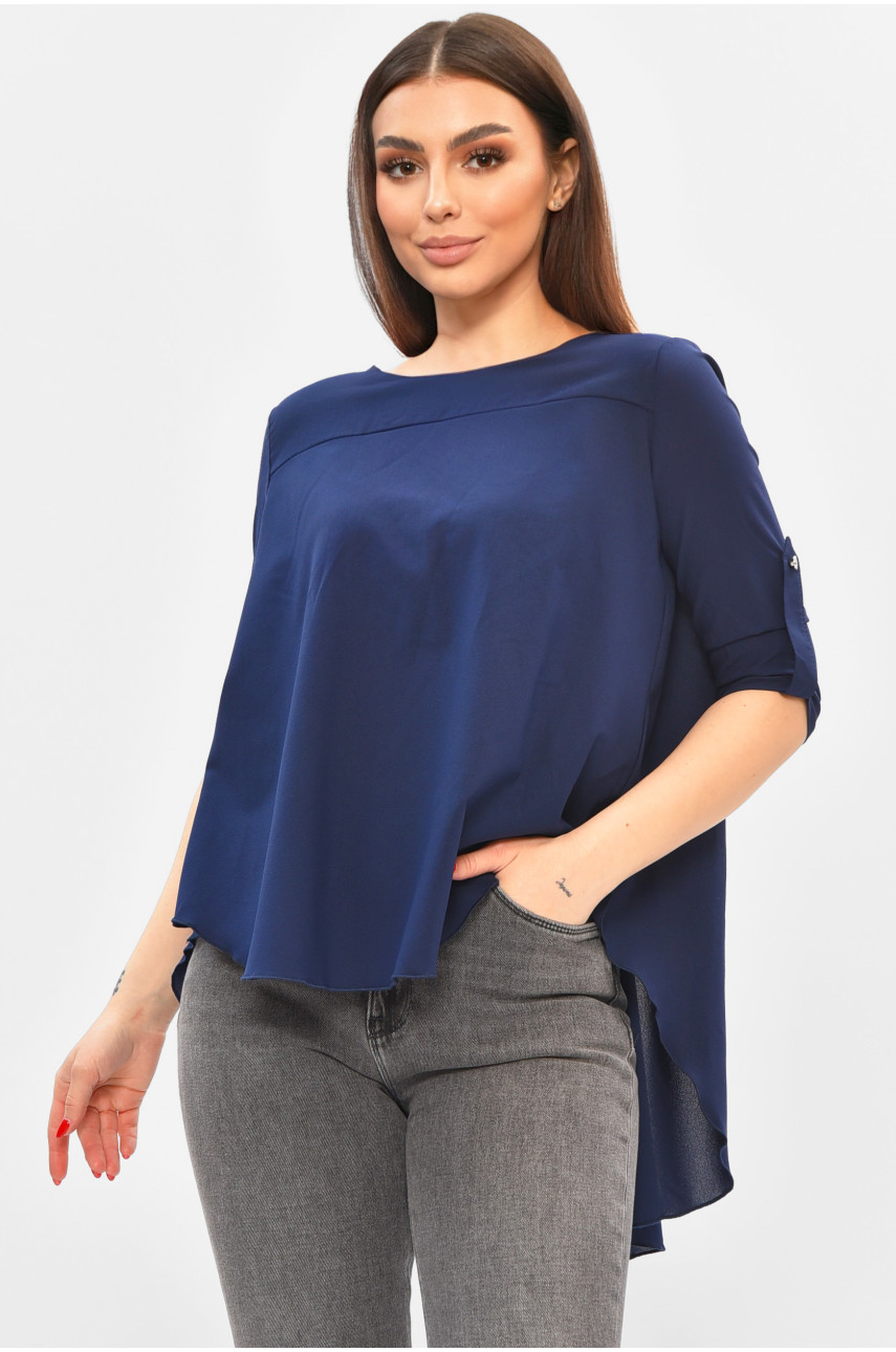 Блуза женская однотонная синего цвета 8001 208810