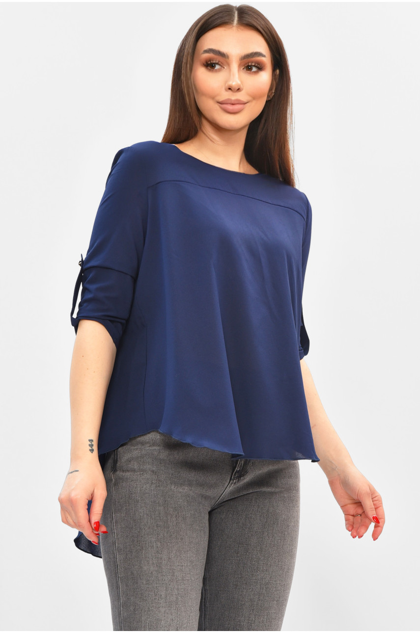 Блуза женская однотонная синего цвета 8001 208810