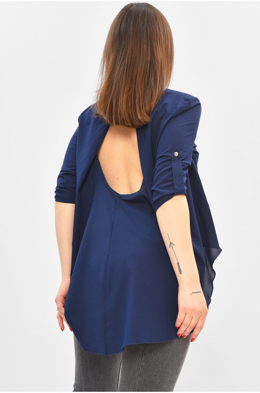 Блуза женская однотонная синего цвета 8001 208810