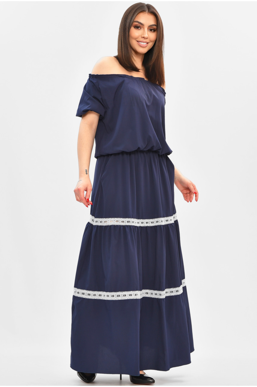 Платье женское полубатальное тёмно-синего цвета 8181 208825