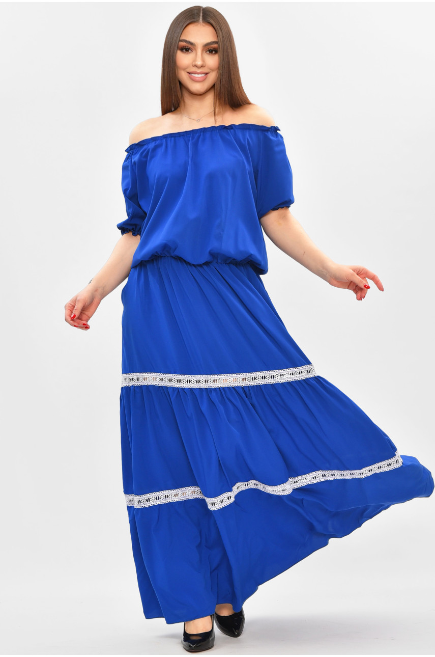 Платье женское полубатальное синего цвета 8181 208826