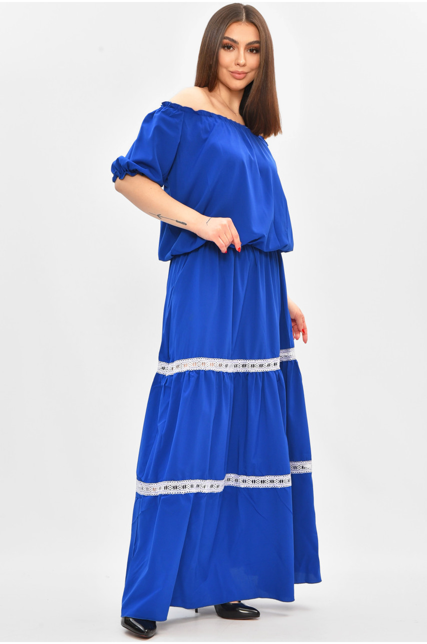 Платье женское полубатальное синего цвета 8181 208826