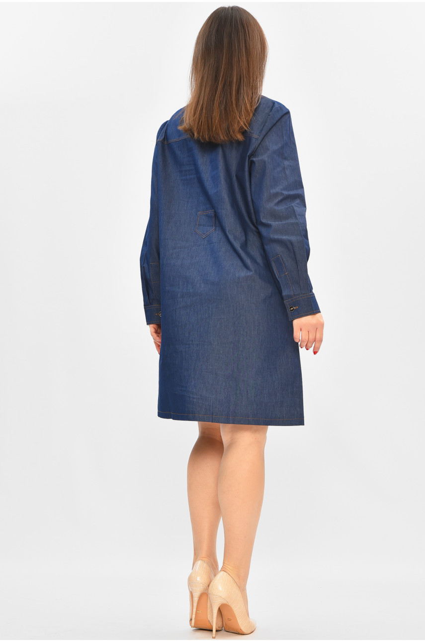 Платье женское полубатальное тёмно-синего цвета 4566 208829