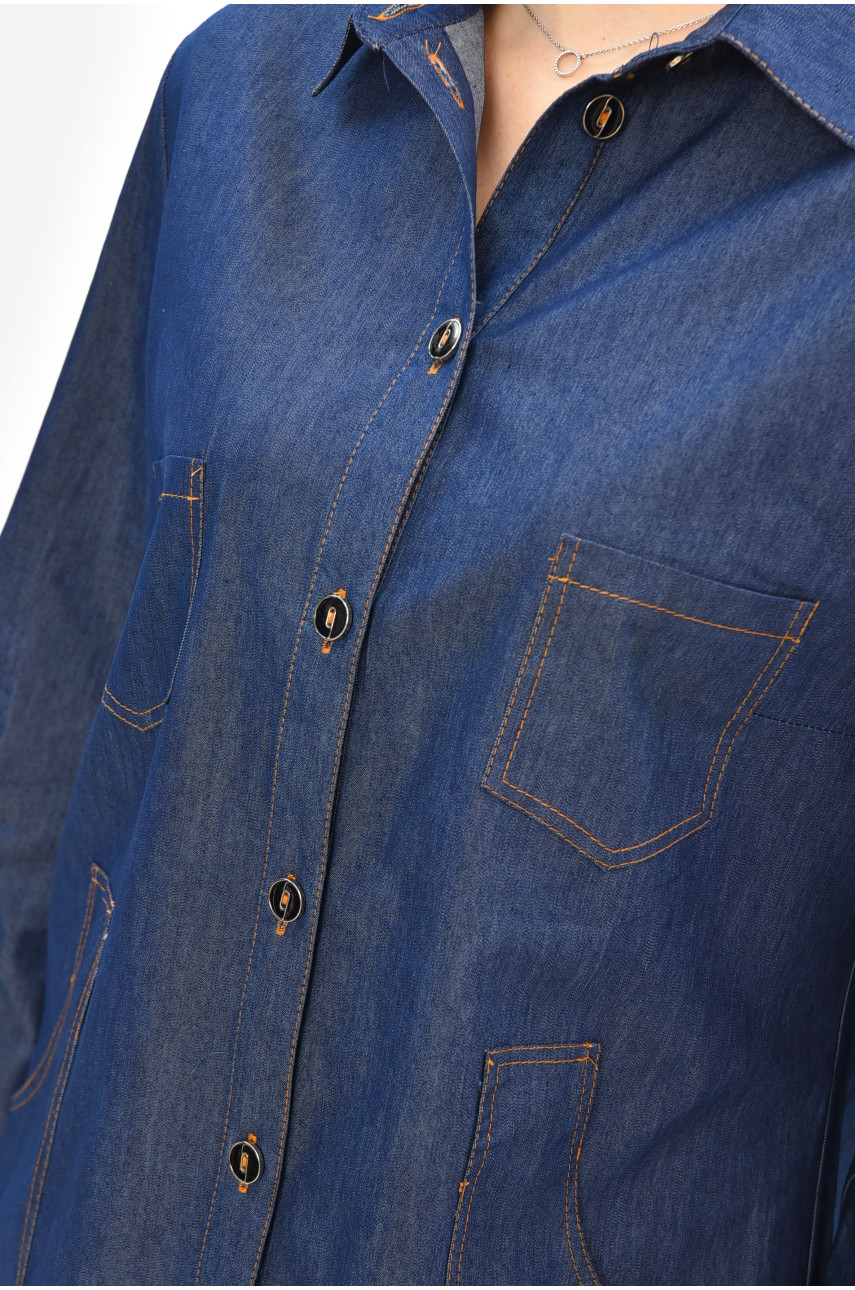 Платье женское полубатальное тёмно-синего цвета 4566 208829