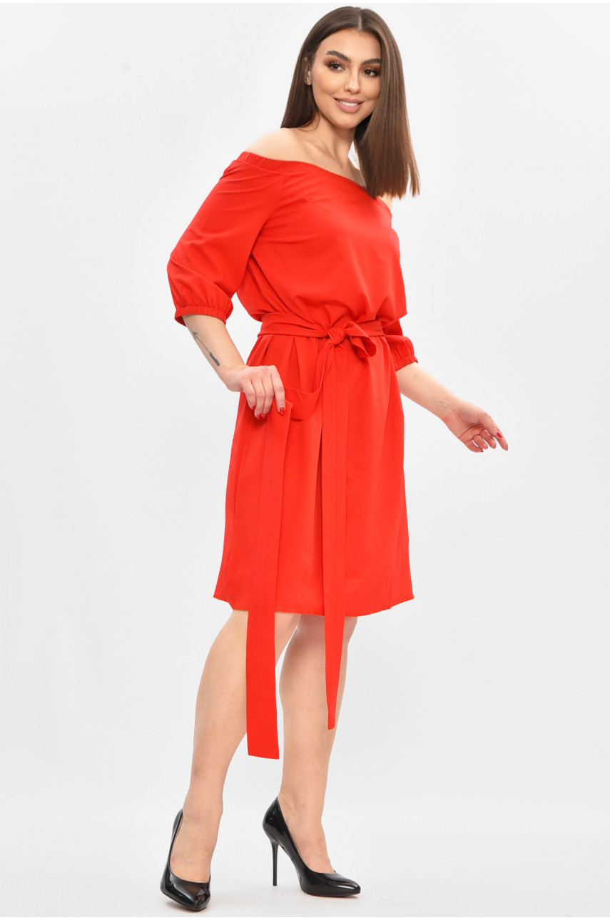 Платье женское однотонное красного цвета 8310 208836