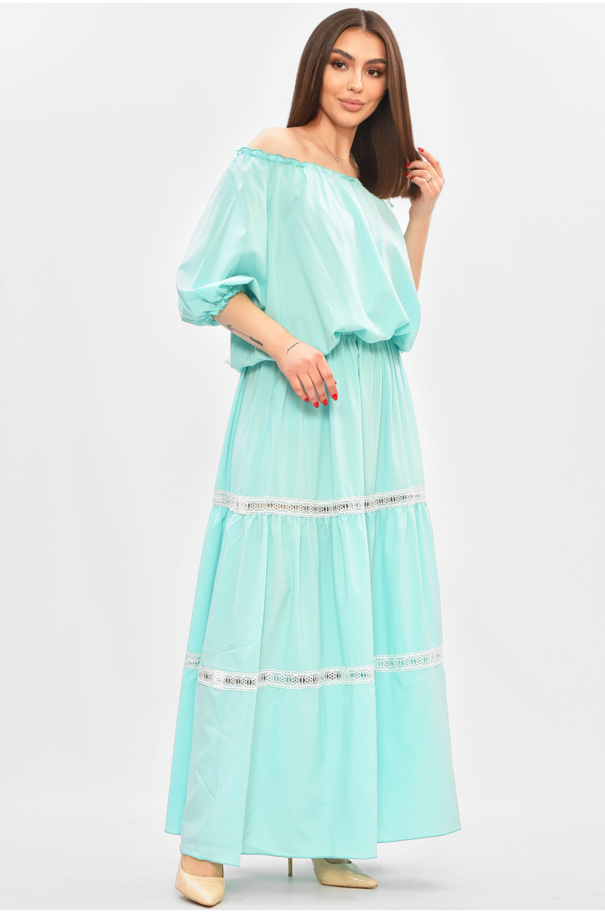Платье женское полубатальное мятного цвета 8181 208838