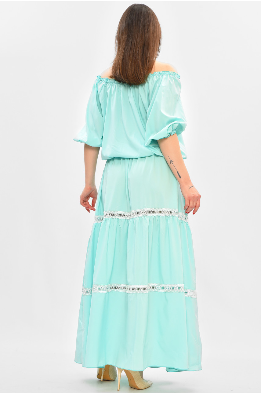 Платье женское полубатальное мятного цвета 8181 208838