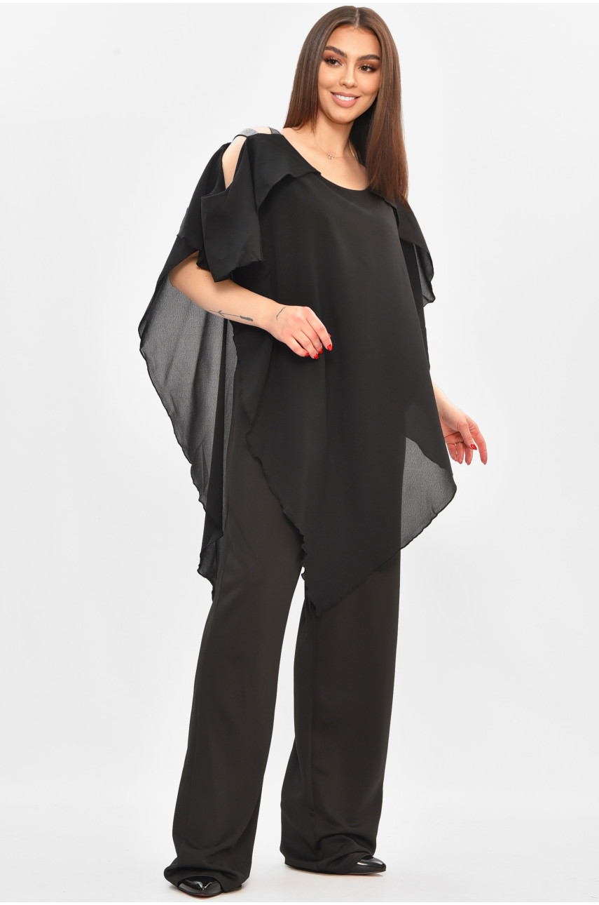 Комбинезон женский полубатальный черного цвета 8306 208840