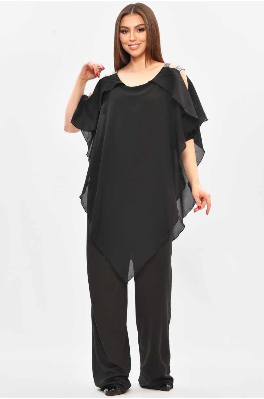 Комбинезон женский полубатальный черного цвета 8306 208840