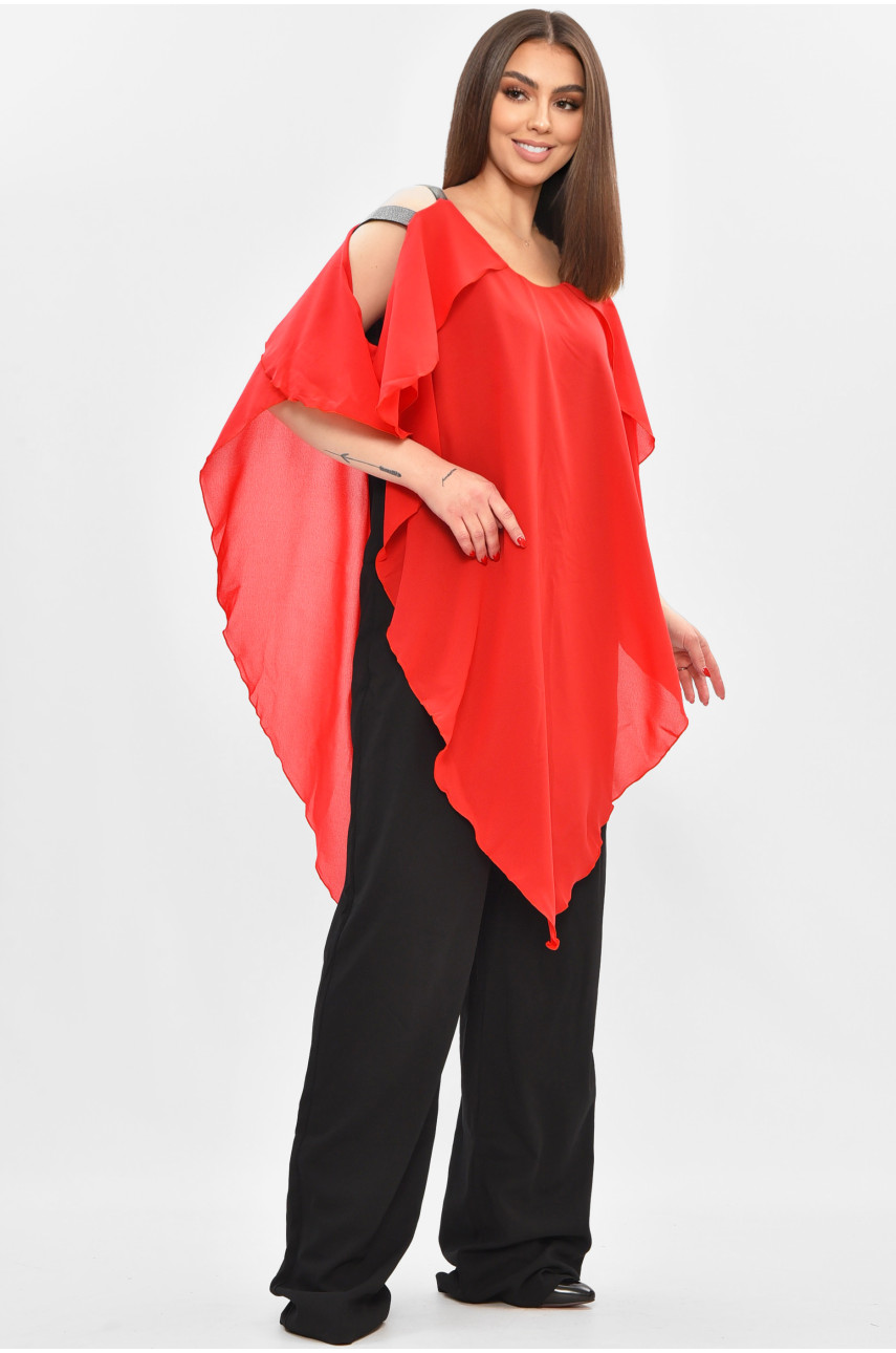 Комбинезон женский полубатальный красного цвета 8306 208844