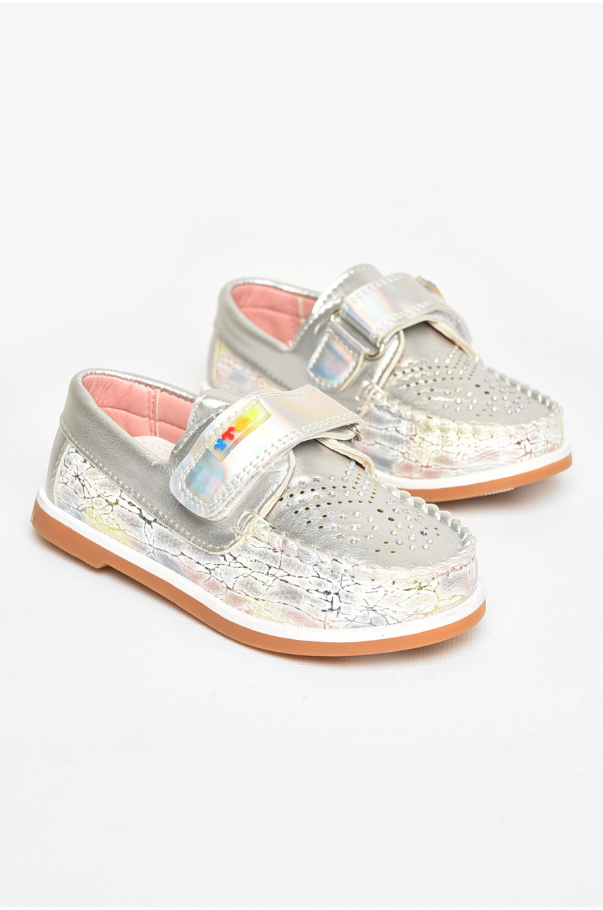 Мокасини дитячі для дівчинки сріблястого кольору 18303-21 208845
