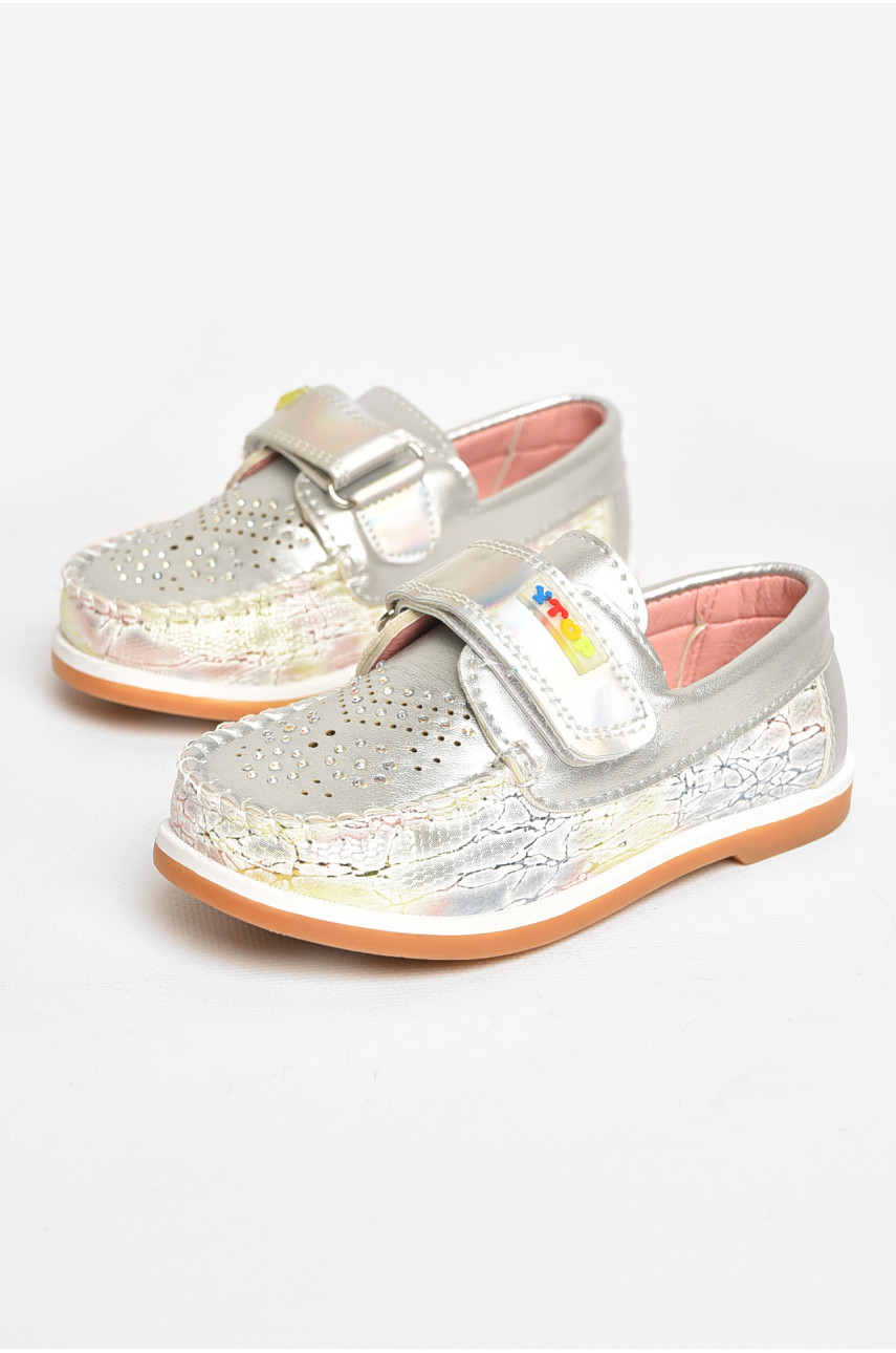 Мокасини дитячі для дівчинки сріблястого кольору 18303-21 208845